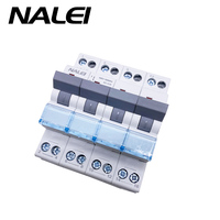 Interrupteur de transfert manuel double alimentation 400VAC 63A NLZ1-63/4P, disjoncteur à interverrouillage unilatéral 4P (MTS) pour installation sur rail DIN