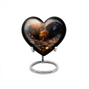Top High Quality Gold & Black <b>Tree</b> of Life Heart Cremation Memorial Urn for Human Ashes Decorative Large Heart Urn With Free <b>Bag</b> - Product Image 1