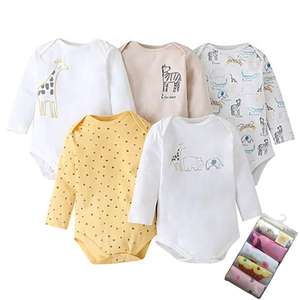 Conjunto de 5 Piezas para Bebé Recién Nacido, Primavera, Body de Manga Larga de Algodón para Niño y Niña, Romper para Bebé - Product Image 6