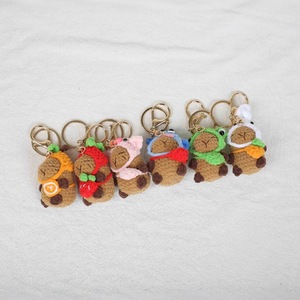Hand Made Crochet Capybara Kapibala Capibara Keychain Woven Knit Capybara Crochet Amigurumi Dolls Animals Toys Plush Key <b>Ring</b> - Product Image 2