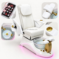 Fauteuil de pédicure électrique de luxe personnalisable avec logo, spa pour les pieds, fauteuil inclinable pour salon de beauté