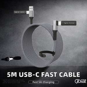 Cáp USB Type-C 3m, vỏ nylon bện, chống nhiễu, dùng cho tai nghe VR, camera, điện thoại di động, sạc dự phòng, sạc nhanh 5A, sử dụng cho máy tính - Product Image 4