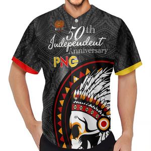 Camiseta personalizada con estampado del 50. ° aniversario de la independencia de Papúa Nueva Guinea, uniforme de béisbol para hombre, camisetas informales para hombre - Product Image 4