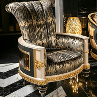 Ensemble de canapés rococo néoclassiques élégants, canapé et fauteuils en bois sculpté turc à motifs ambre pour la décoration de manoirs