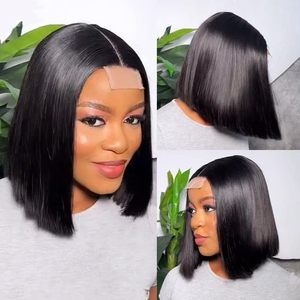 Perucas Kim K sem Cola 2x6 de Cabelo Humano Pré-arrancado, Fácil de Cortar, com Repartição Central, Estilo Bob, Densidade 180%, Prontas para Usar para Mulheres Negras - Product Image 3