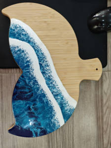 Tabla de cortar de bambú con forma de cola de pez para cocina, tabla de cortar para decoración de pared del hogar, espacios en blanco para arte de resina epoxi - Product Image 6