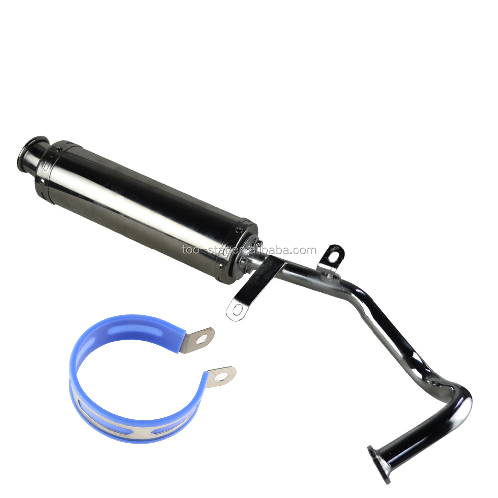 Для GY6 50cc 80cc 100cc скутер высокая производительность выхлопной трубы гонки выхлопных газов с перфорацией глушитель выхлопных газов