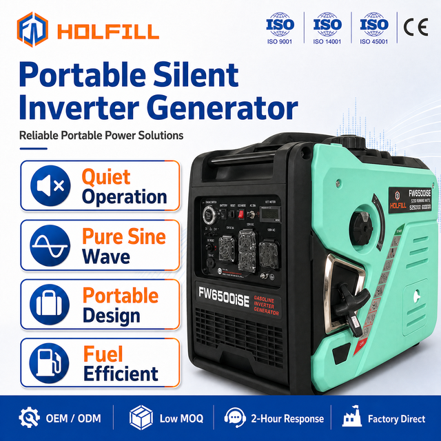 Eco Friendly 5KW Portable Silent Gasoline Inverter Generator 120V 240V Dual Voltage 60HZ Remote Start 4 Stroke Durable Home