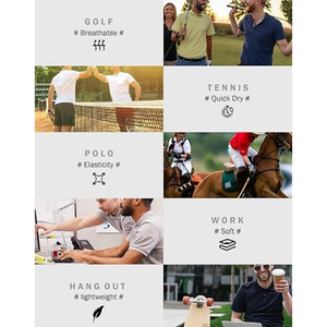 Camisetas de manga corta para hombre, de punto liso, 100% algodón, de secado rápido, para golf, que absorbe la humedad, para entrenamiento, informales - Product Image 5