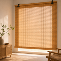 Store enrouleur en bambou naturel, écran filtrant la lumière pour patio et véranda, installation facile