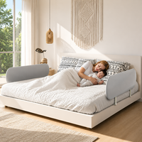 Barrière de sécurité pour bébé pliable et portable OEM, cadre métallique anti-chute, certifiée CE, hauteur réglable, installation facile, protection de lit