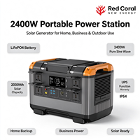 Station de charge portable 2400W 230V pour la maison, générateur solaire extérieur pour la sauvegarde d'urgence à domicile