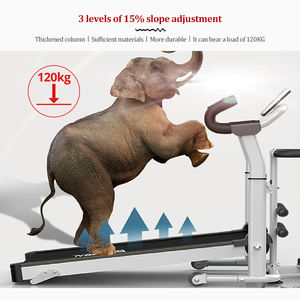 Treadmill mekanis Gym Rueda, Treadmill rumah lari bantalan berjalan multifungsi Manual dapat dilipat dengan perisai 123 - Product Image 3