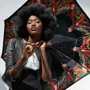 Parapluie pliant de luxe vintage personnalisé pour femme avec logo, fabriqué en usine depuis 15 ans - Product Image 6