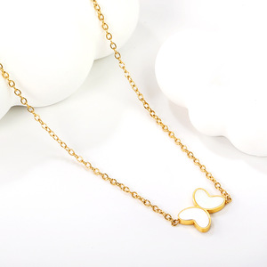 Collier pendentif papillon en acier inoxydable pour femme, chaîne minimaliste pour clavicule, bijou accessoire de mode - Product Image 3