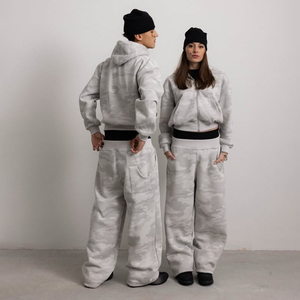 Eco-Friendly Custom Heavyweight Cotton <b>Camouflage</b> Hoodies and Pants Sweatsuits 2 Pieces Unisex Camo Printing Track Suit - Product Image 2