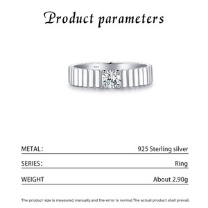 <b>Dainty</b> Textured Band Solitaire CZ <b>Ring</b> Genuine 925 Silver Anti Oxidation Rhodium Plated Fashion Ladies Promise <b>Ring</b> - Product Image 5