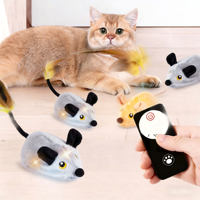 Jouet pour chat télécommandé rechargeable en flanelle, souris à induction, évitement automatique des obstacles, détection tactile, amusant pour animaux de compagnie