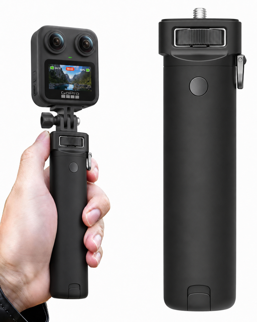 Extended Battery Power Grip for GoPro MAX2 5000mAh 18W Charging Handle with Integrated Tripod