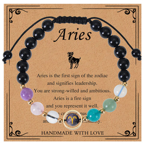 Pulsera <span class=keywords><strong>el</strong></span>ástica de piedras preciosas redondas de obsidiana negra de 8mm al por mayor pulsera de cordón trenzado de piedra arenisca azul cristal curativo para mujer - Product Image 4