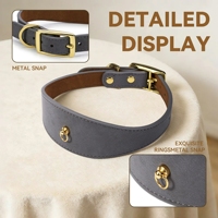 Collier pour chien en cuir souple et large, personnalisé avec logo, réglable, imperméable, fin et confortable, fabriqué sur mesure