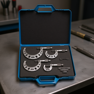 External <b>Micrometer</b> Set 0-25mm 25-50mm 50-75mm 75-100mm With Anvil And Spindle For Precision Measurement - Product Image 3
