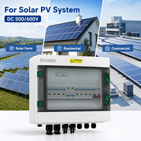 Boîtier de Combinaison PV 4 Cordons DC 500V pour Énergie Solaire, 4 Entrées 1 Sortie avec SPD, Disjoncteur et Compatible MC4