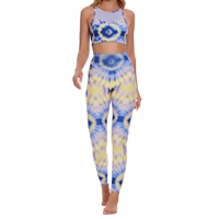 Ensemble de yoga réversible pour femme, imprimé floral et cachemire, taille haute, 2 pièces, soutien-gorge de sport sans couture et leggings, grandes tailles, pour entraînement et fitness