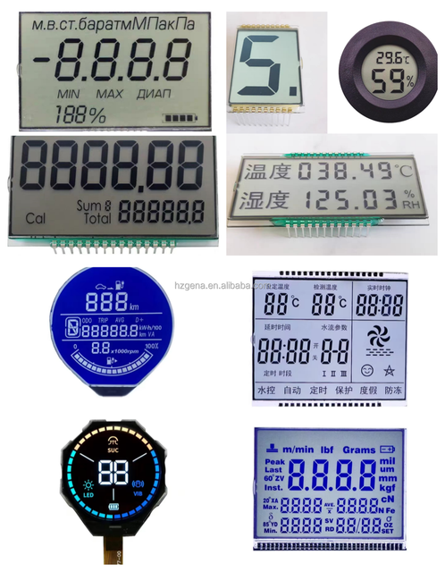 Customized TN6-digit 7-Segment LCD Display Black Background White Text Industrial Display Instrument Segment Code Customizable