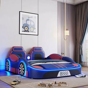 Race Car Kids <b>Bed</b> Multi Functional Storage Design with Safety Guardrails <b>Space</b> <b>Saving</b> Single <b>Bed</b> for Boys Small Rooms - Product Image 3