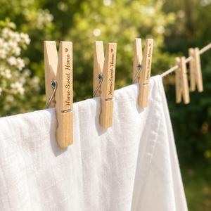 Pinces à linge en bois gravées sur mesure, pinces à linge en bois personnalisées pour mariage, enterrement de vie de jeune fille et anniversaire, décorations de fête - Product Image 6