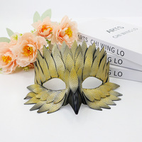 Masque de fête d'Halloween, masque de fête d'horreur amusant en plastique à dents de scie, masque antique pour adulte, demi-masque, accessoires de scène