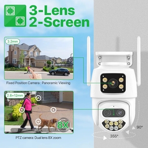 ICsee 4K Auto Tracking telecamera di sicurezza Wi-Fi 9MP con doppia lente <span class=keywords><strong>da</strong></span> <span class=keywords><strong>esterno</strong></span> IP66 PTZ Wireless microfono integrato <span class=keywords><strong>WiFi</strong></span> telecamera <span class=keywords><strong>da</strong></span> <span class=keywords><strong>esterno</strong></span> PTZ - Product Image 6