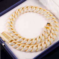 Chaîne cubaine plaquée or XG 100% testée au diamant, en argent lourd, avec moissanite VVS, style Iced Out, pour la vie de rappeur hip-hop