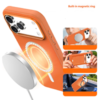 Étui de luxe tissé magnétique pour téléphone portable avec bouton IA et chargement sans fil pour iPhone 17 16 15 Pro Max