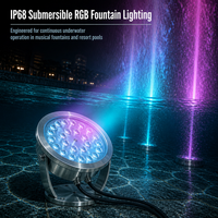 Lampu Air Mancur Bawah Air RGB IP68 Tahan Air Baja Anti Karat Garansi 5 Tahun DMX512/WiFi Daya Tahan 50000 Jam 18-36W