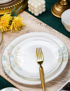 Produsen 2025 peralatan makan keramik mewah ringan baru 16 Set pola Peony 4 orang makan kreatif tulang cina Set peralatan makan - Product Image 2