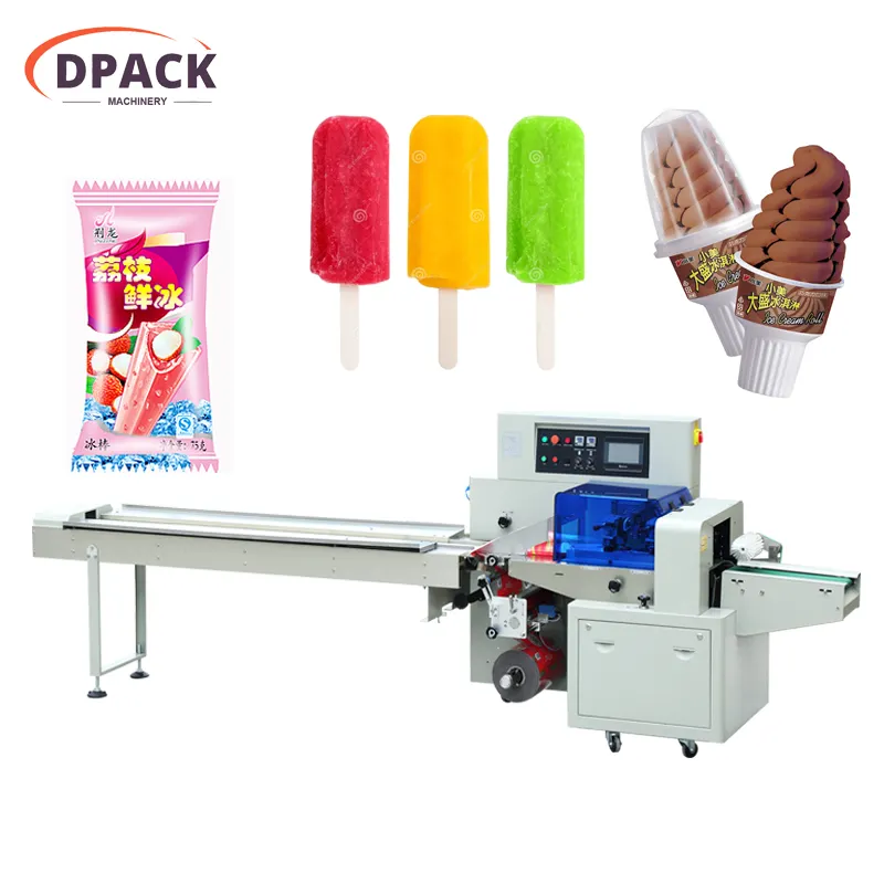 アイスクリームバー枕包装機アイスクリームキャンディーサンドイッチエネルギーバーアイスアイスキャンデー流れ水平包装機