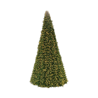Grand arbre de Noël commercial pré-éclairé avec lumières LED chaudes, arbre de Noël artificiel pour centre commercial, hôtel, décoration de vacances