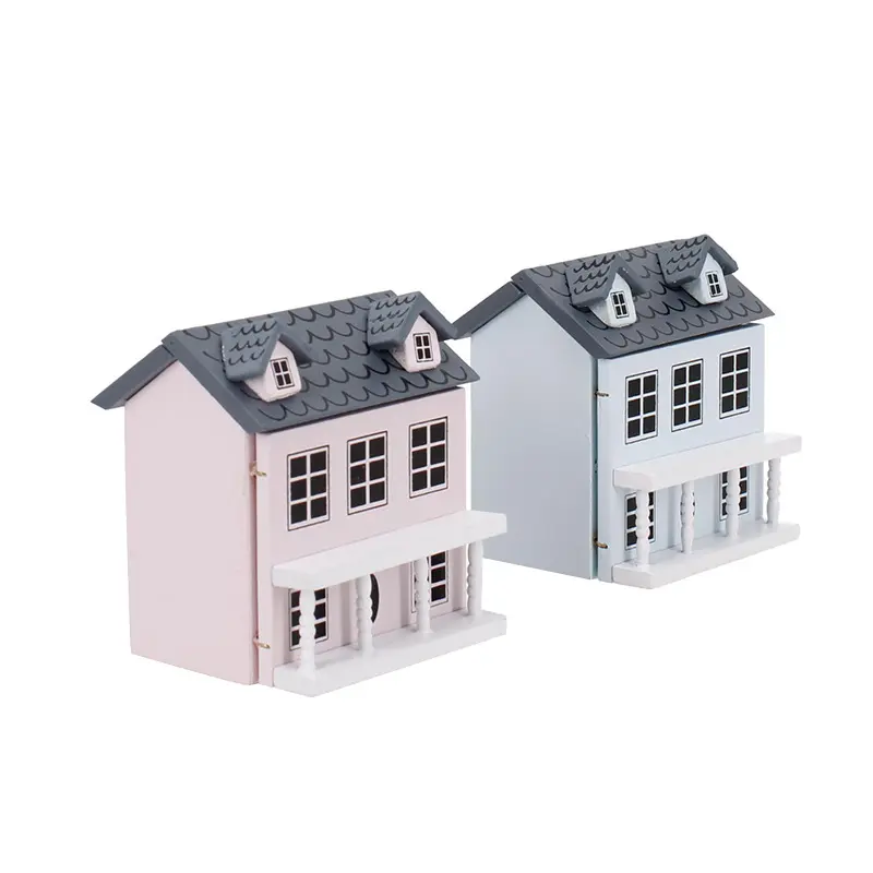 Wooden Kids Toys Doll House Miniature Villa Kids Pretend Play 1:12 Doll House Wooden Sylvanian Families Tolex Toy Villa