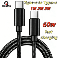 Cable de Carga Rápida Tipo-C de 60W, Trenzado de Nailon, 3A, Conductor de Cobre Puro, 1M-3M, para Teléfonos Móviles, Bancos de Energía, Relojes Inteligentes, Computadoras