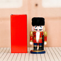 Soldat Casse-Noisette en Paillettes Rouges 18cm, Figurine Militaire en Bois pour Noël, Cadeau, Logo Personnalisé, Vente en Gros, Fournisseur d'Usine
