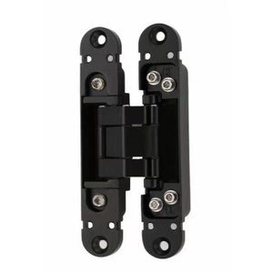 Charnière de porte dissimulée réglable en 3D, 180 degrés, symétrique, 130x23, 40 kg, en alliage de zinc noir mat pour quincaillerie de porte de chambre - Product Image 1