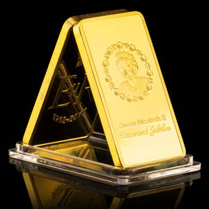 Barre d'or <span class=keywords><strong>Elizabeth</strong></span> II Reine du Royaume-Uni Cadeau de collection Souvenir plaqué or Bullion commémoratif - Product Image 5