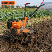 Motoculteur à essence à démarrage par lanceur, lames réglables, corps en fonte, large largeur de travail, poignée pliable pour potager