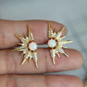 Bijoux féminins luxueux et charmants, clous micro-pavés, <span class=keywords><strong>pierre</strong></span> d'accent en opale, boucles d'oreilles pour femmes 2023 - Product Image 6