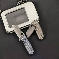 Couteau pliant miniature en acier D2 de qualité supérieure, manche en alliage de titane, roulement à billes, couteau de poche, outil de survie pour le camping