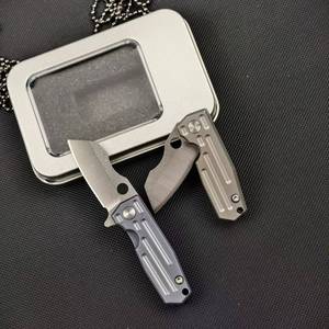 Cuchillo Plegable Mini Portátil de Acero D2 Premium, Mango de Aleación de Titanio, Rodamiento de Bolas, Cuchillo de Bolsillo, Herramienta de Supervivencia para Camping y Uso Diario - Product Image 4