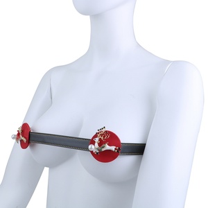 แผ่นปิดหัวนมแบบคริสต์มาส QKKQ ชุดชั้นใน BDSM พร้อมหนัง PU แบบมีหนาม ของเล่นกระตุ้นความเจ็บปวดที่หัวนม อุปกรณ์พันธนาการสำหรับผู้หญิง - Product Image 3