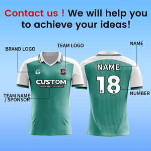 Camiseta de Fútbol Personalizada Transpirable de Secado Rápido para Adultos, Camiseta de Fútbol con Cuello Polo Sublimado y Bordado, Camisetas de Fútbol Jacquard para Hombre X5571 - Product Image 3